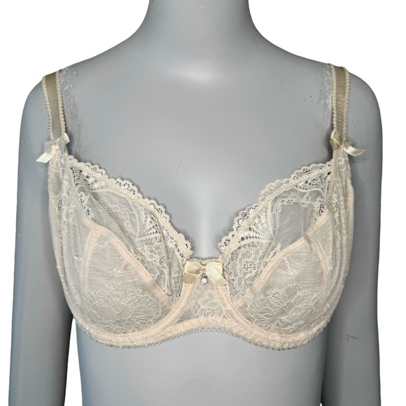 Alegro Other - NWT ALEGRO Lingerie Innocent Lily Lace Bra in “Skin” Nude Unlined Underwire 36C